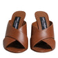 Maroon Logo KEIRA Leather Slides Sandals Shoes