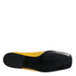 Yellow Leather Logo Plaque Slip On Mocassin Shoes