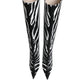 Black White Zebra Heels High Boots Shoes