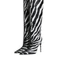 Black White Zebra Heels High Boots Shoes