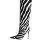 Black White Zebra Heels High Boots Shoes