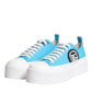 Blue White Canvas Logo Low Top Sneakers Shoes