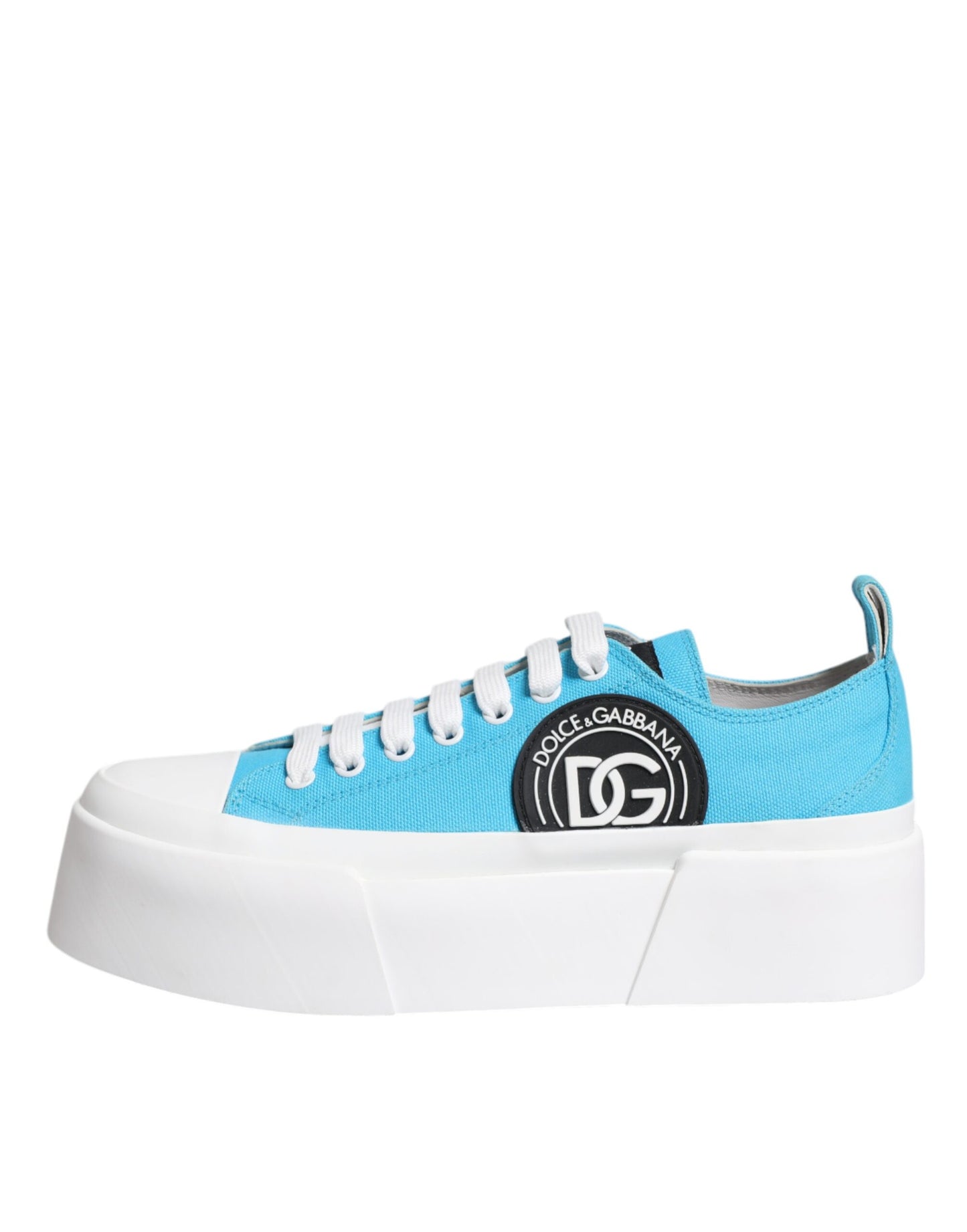 Blue White Canvas Logo Low Top Sneakers Shoes