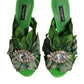 Green Crystal Slides KEIRA Sandal Shoes