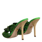 Green Crystal Slides KEIRA Sandal Shoes