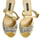 Yellow Crystal Slides KEIRA Sandals Shoes