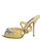 Yellow Crystal Slides KEIRA Sandals Shoes