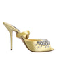 Yellow Crystal Slides KEIRA Sandals Shoes