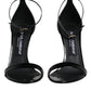 Black KEIRA Heels Ankle Strap Sandals Shoes