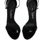 Black KEIRA Heels Ankle Strap Sandals Shoes