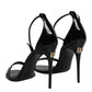 Black KEIRA Heels Ankle Strap Sandals Shoes