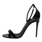 Black KEIRA Heels Ankle Strap Sandals Shoes