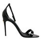 Black KEIRA Heels Ankle Strap Sandals Shoes