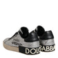 Silver Calf Leather Portofino Sneakers Shoes