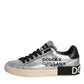 Silver Calf Leather Portofino Sneakers Shoes