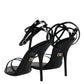 Black KEIRA Heels Ankle Strap Sandals Shoes