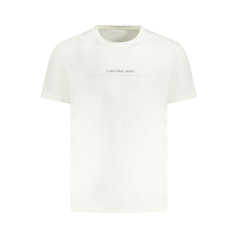 White Cotton Men T-Shirt