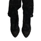 Black Stretch Socks Taormina Lace Boots Shoes