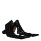 Black Stretch Socks Taormina Lace Boots Shoes