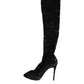 Black Stretch Socks Taormina Lace Boots Shoes