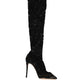 Black Stretch Socks Taormina Lace Boots Shoes