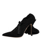 Black Stiletto Heels Mid Calf Boots Shoes