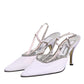 White Strass Crystal Slingbacks Pumps Shoes