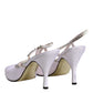 White Strass Crystal Slingbacks Pumps Shoes