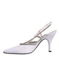 White Strass Crystal Slingbacks Pumps Shoes