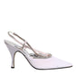 White Strass Crystal Slingbacks Pumps Shoes