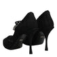 Black Lace Crystals Mary Jane Pumps Shoes