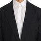 Elegant Slim Fit Striped Wool Silk Blazer