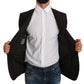 Sleek Slim Brown Virgin Wool Blazer Jacket