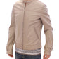 Elegant Beige Leather Lambskin Jacket