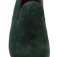 Elegant Green Suede Slip-On Loafers