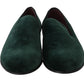 Elegant Green Suede Slip-On Loafers