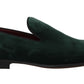 Elegant Green Suede Slip-On Loafers