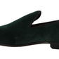 Elegant Green Suede Slip-On Loafers