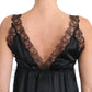 Sultry Silk Blend Lingerie Top in Black