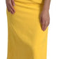 Yellow One Shoulder Side Slit Midi Dress