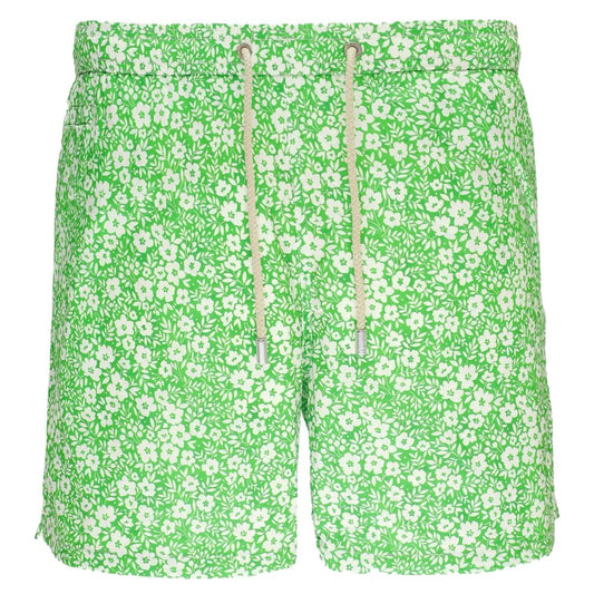 Green Polyester Men's Swim Shorts