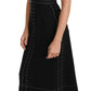 Elegant Black Sheath Wool Dress