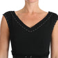 Elegant Black Sheath Wool Dress