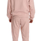 Elegant Pink Cotton Sweatsuit Luxury Comfort