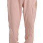 Elegant Pink Cotton Sweatsuit Luxury Comfort