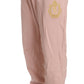 Elegant Pink Cotton Sweatsuit Luxury Comfort