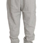 Elegant Gray Cotton Sweatsuit Ensemble