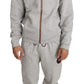 Elegant Gray Cotton Sweatsuit Ensemble