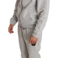 Elegant Gray Cotton Sweatsuit Ensemble