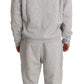 Elegant Gray Cotton Sweatsuit Ensemble